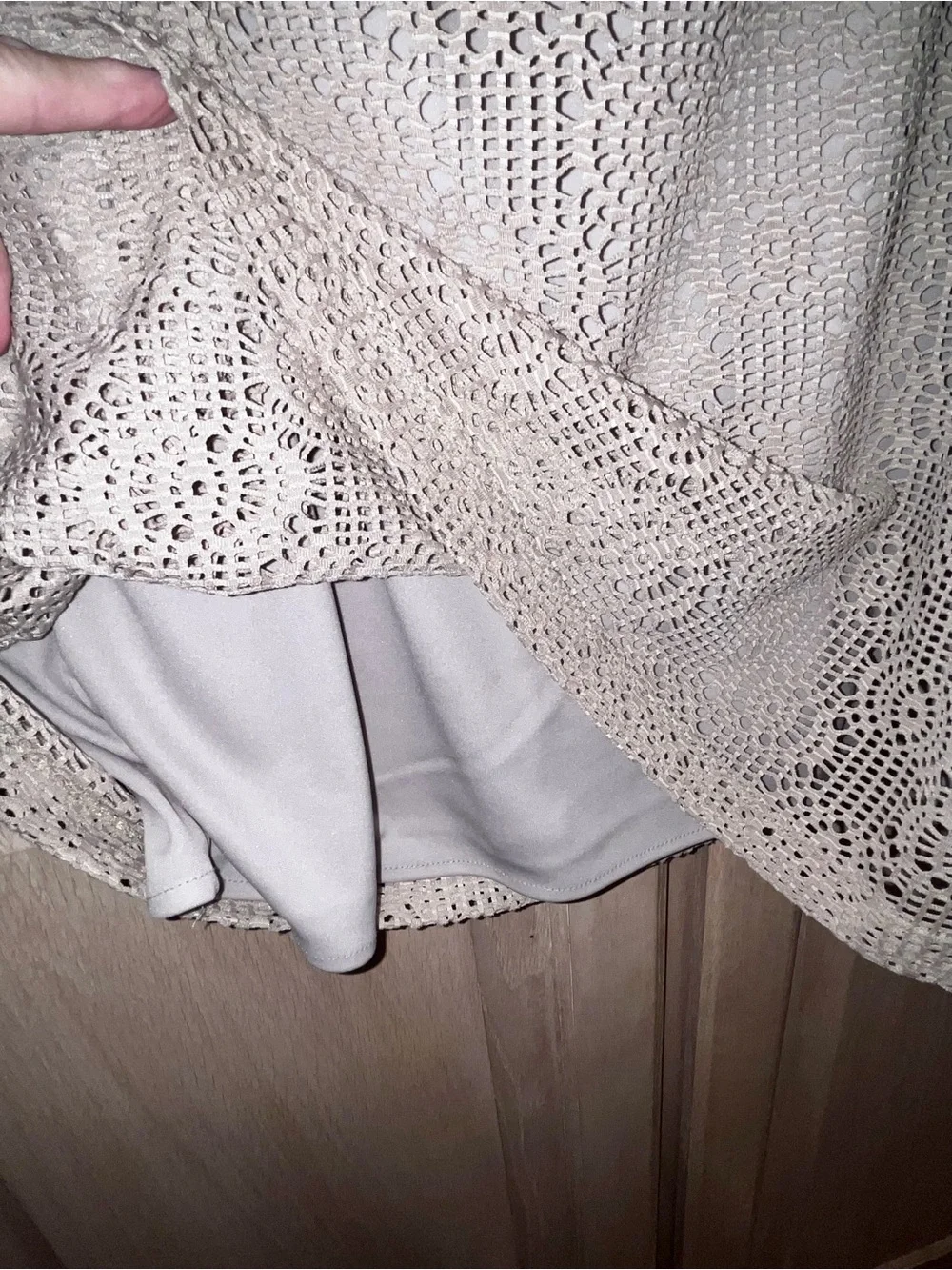 Rabbit Rabbit Rabbit Taupe Lace Midi Dress - Picture 4 of 7